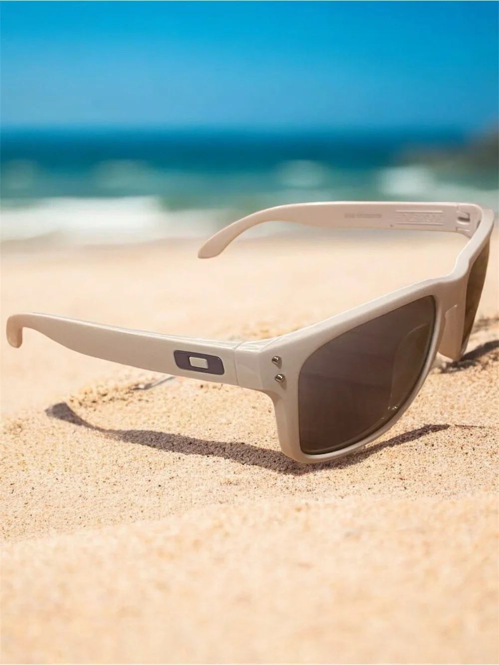 White Oakley Sunglasses with  Purple logo and Lenses.
